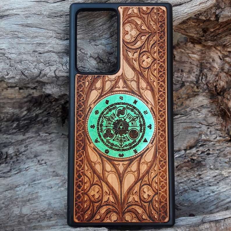iPhone 14 13 12 11 Pro Max Xs X - Galaxy S22 S21 S20 Ultra S10 Note 20 10 Plus Wood Phone Case Personalised -Gate of Time Legend of Zelda 