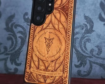 iPhone 17 16 & Galaxy S26 S25 Wood Phone Case Laser Engraved