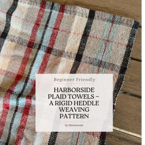 Rigid Heddle Loom Pattern PDF Download, Rigid Heddle Pattern, Woven Towel, Weaving Pattern, Weaving Draft, Plaid Towel Pattern