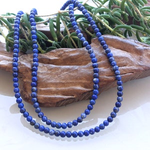 4mm Lapis Lazuli Halsband, AAAA Lapis Lazuli, December Födelsesten, Stenbockens Horoskop, Lapis Lazuli Choker, Lapis Lazuli Smycken