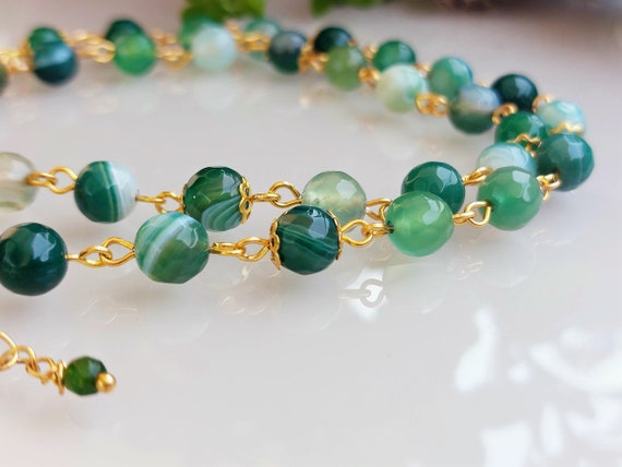 DREAMJWELL - Beautiful Handmade Green Agates Temple Designer Necklace –  dreamjwell