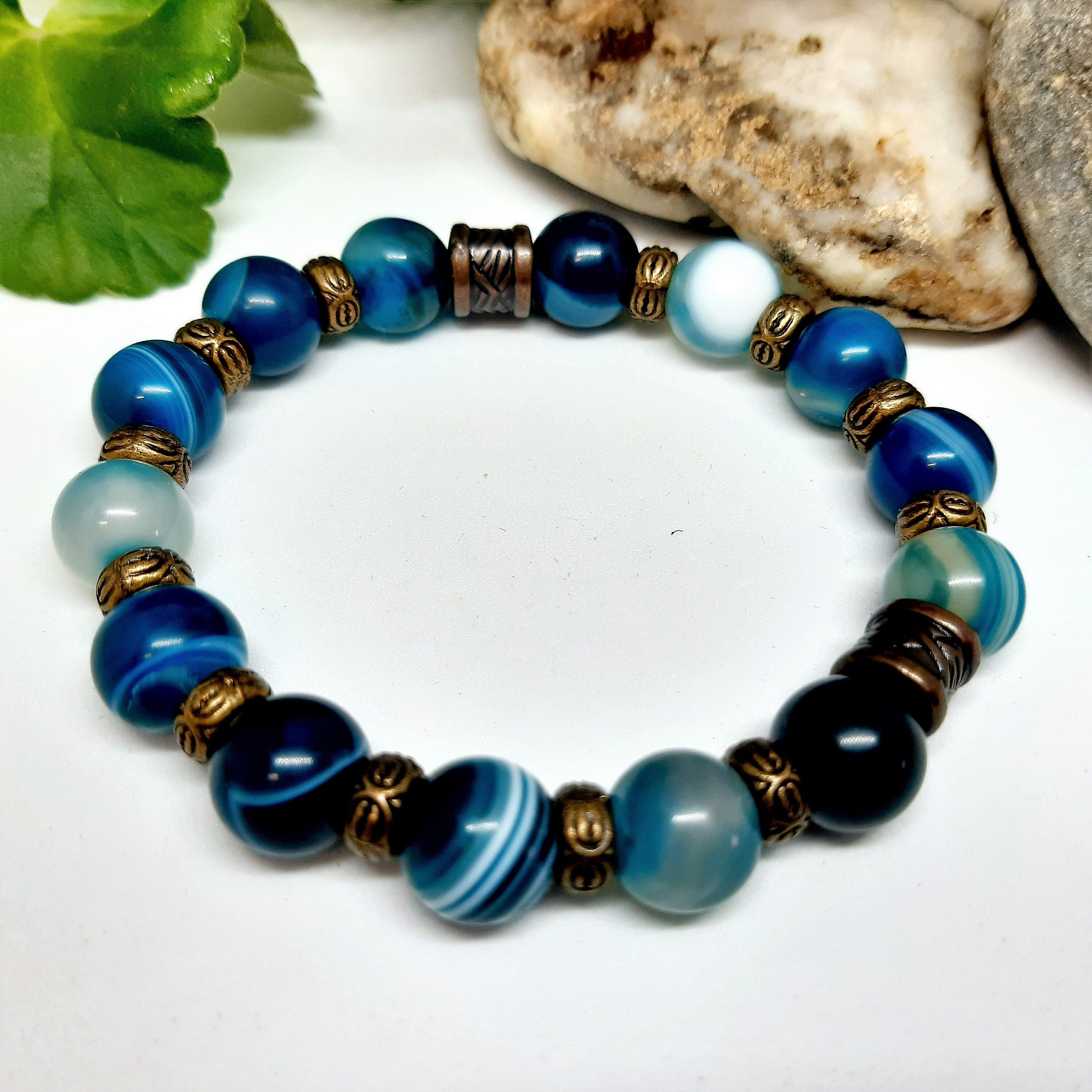Blue jade bracelet blue bracelet for women jade bracelet Etsy