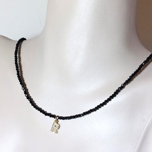 Collar con inicial, Gargantilla con inicial, Gargantilla de Turmalina con inicial, Regalo con inicial, Joya con inicial, Collar con letra