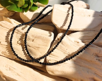 2mm Black tourmaline choker, tourmaline necklace, black choker, minimalist choker, elegant choker, party jewel, stone jewel