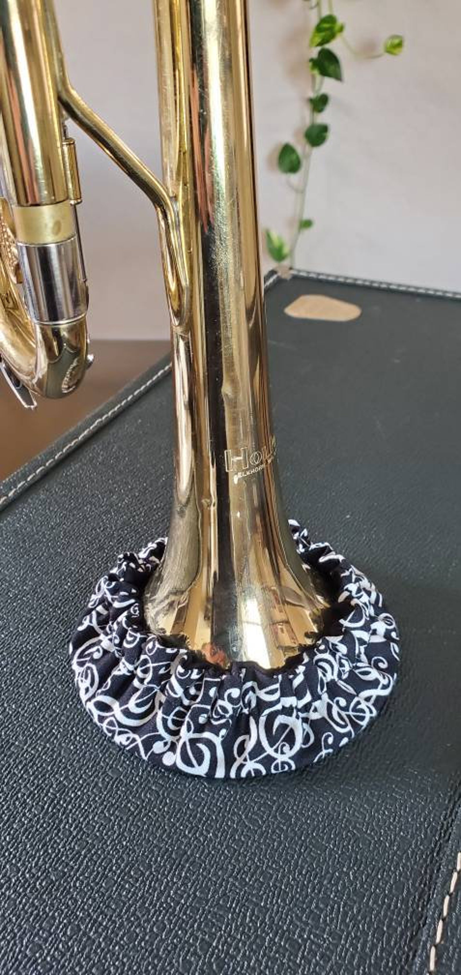 Trumpet Bell Cover. Black and gold music notes trumpet Etsy