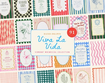 Whimsical Watercolor Frame Clipart Bundle - Hand Drawn Wavy Squiggle Borders - Wedding Clipart - Whimsical Frames for Wedding Invitations
