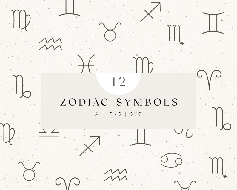 Zodiac Cricut SVG Sign Symbols Astrological Esoteric - Etsy
