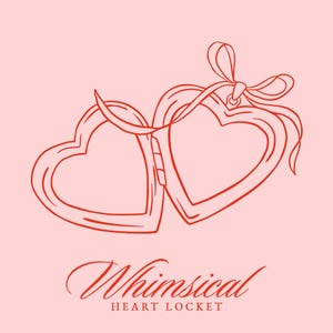 Médaillon coeur dessiné à la main Clip Art SVG - médaillon d'amour de noeud de ruban PNG - Doodle de faire-part de mariage fantaisiste