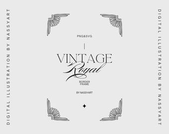 Vintage Border Frame SVG, Wedding Frame Line Art, Chinoiserie Border, Vintage Baroque Border, Victorian Frame, Wedding Invitation Corner
