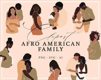 Pregnant Black Woman, Afro American SVG Couple Expectant Parents, Abstract Faceless Lady, Dope Black Dad, Canva SVG