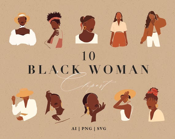 Download Black Woman Clipart Svg Feminist Afro Girl Art Lady Boss Etsy