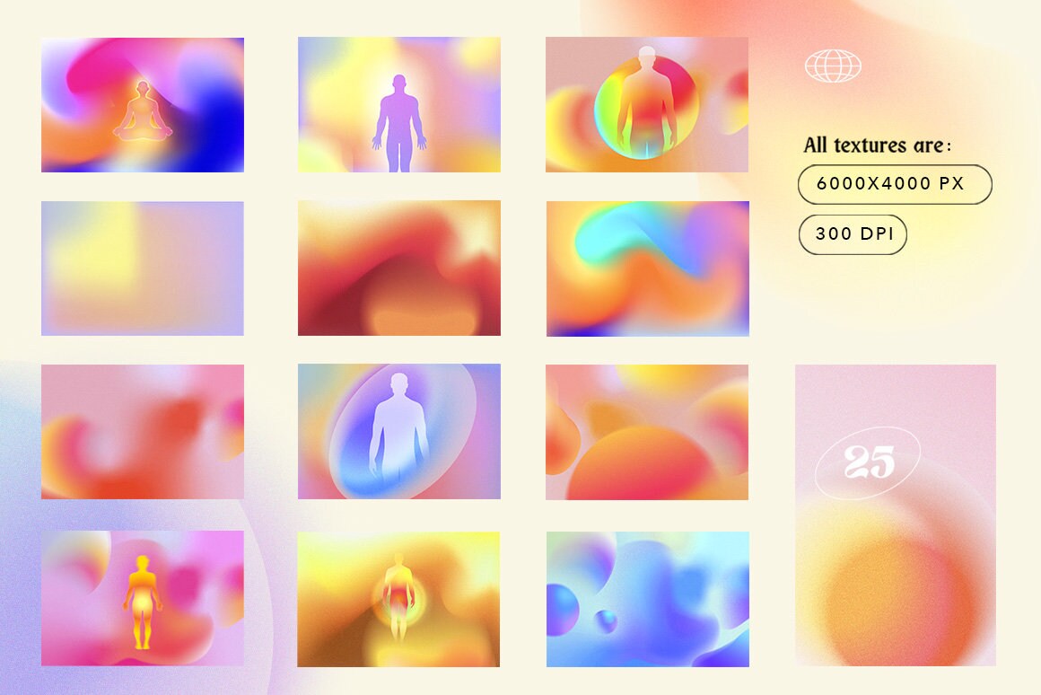 Gradient Grainy Textures - Human Aura Mental Health Art - Grainy Ombre ...