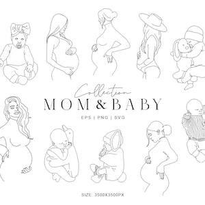Schwangere Frau svg, Mutter Linie Art SVG, Baby Geburt Neugeborenen Plotterdatei svg, Mutterschaft Cricut, Schwangerschaft Silhouette Vinyl geschnitten Datei