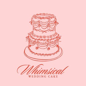 Hochzeitstorte SVG, Coquette Geburtstagstorte SVG, wunderliche Kuchen Feier Clipart, Hand gezeichneter Partykuchen