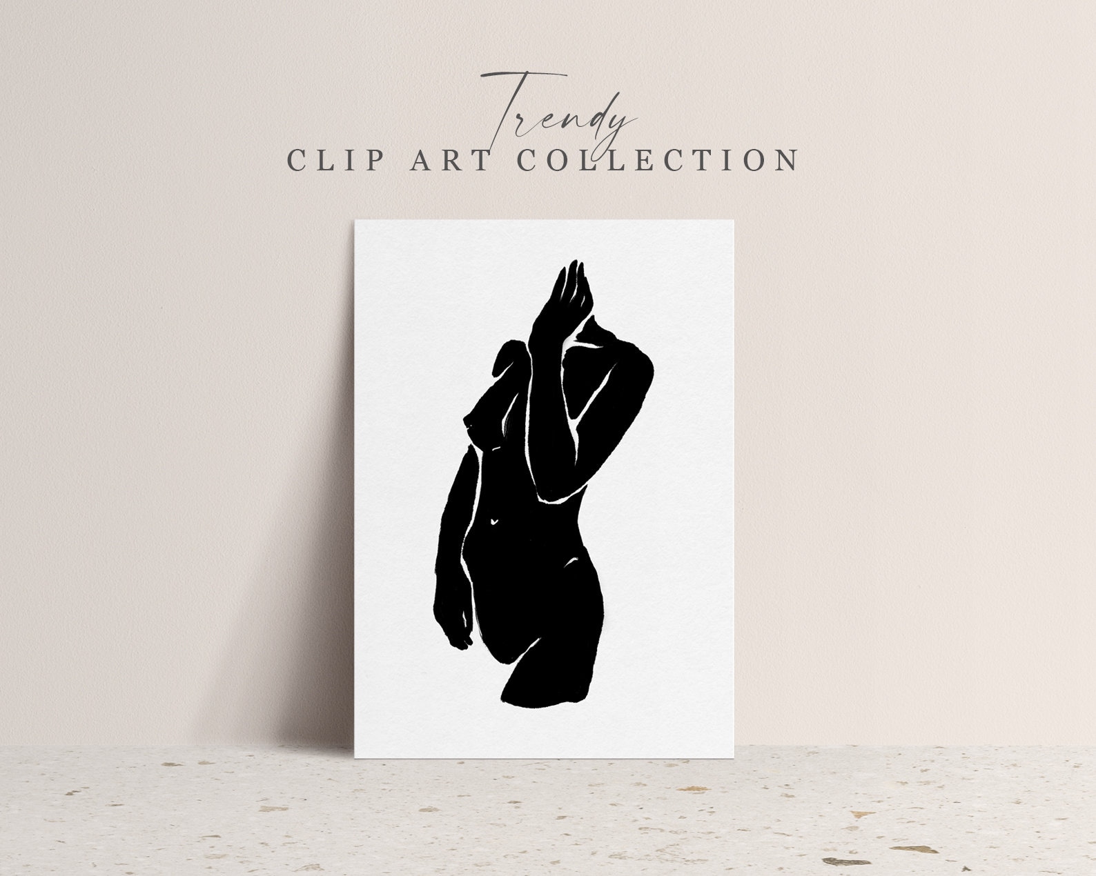 Abstract Woman Girl Clipart Nude Female Lina Art Body Figure Clip Art