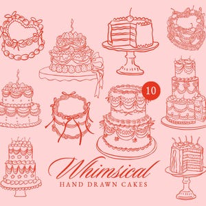 Coquette mariage gâteau d'anniversaire Bundle SVG, faire-part de mariage, tea party, lunatique Doodle célébration gâteau des cliparts, fichier découpé dessiné à la main
