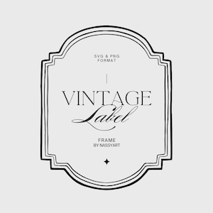 Vintage Crest Monogram Heraldic Frame SVG, Coquette Wedding Frame Clip Art, Label Emblem Border Clipart SVG, Wedding Invitation Clipart
