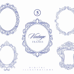 Barokke vintage zeer fijne tekeningen Vector EPS SVG frames bruiloft clipart - Renaissance - bruiloft crest frame invite - botanische zeer fijne tekeningen - Floral logo