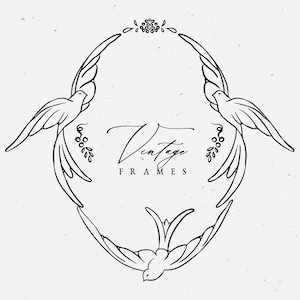 Écusson de mariage, vintage Frame EPS SVG, Logo, Floral, Wedding, Label, vintage, Baroque, Victorian Clipart, Royal, Borders,