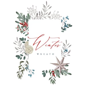 Winter Greenery Clipart - Christmas Wreath - Christmas Clipart - Premade Clipart - Winter Wreath - Pine Clipart - Winter Clipart -Wreath