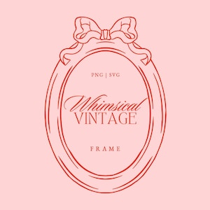 Skurril Coquette Ribbon Bow Crest Rahmen SVG - Vintage Barock Rahmen - Hochzeitsmonogramm - Chinoiserie Rahmen - Ovaler Rahmen SVG