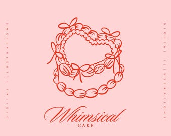 Happy Birthday Cake SVG, Wedding Cake SVG, Whimsical Birthday Celebration Clipart, Hand Drawn Cake