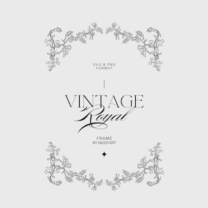 Botanical Floral Frame SVG, Wedding Frame Line Art, Chinoiserie Border, Vintage Baroque Border, Victorian Frame, Wedding Invitation Corner