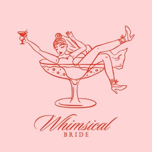Braut im Martini Glas SVG PNG, Cocktail Mädchen, wunderliche Hochzeit Clipart Einladung, Feier-Party, Bachelorette, wunderliche Clipart