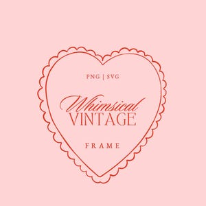 Herz Coquette Crest Rahmen SVG - wunderlicher Vintage Rahmen - Hochzeitsmonogramm - Chinoiserie Rahmen - Herz Rahmen Clipart geschnitten