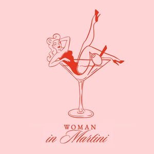 Pin-up cocktailmeisje SVG, meisje in martiniglas viering clipart SVG, vrijgezellenfeest viering