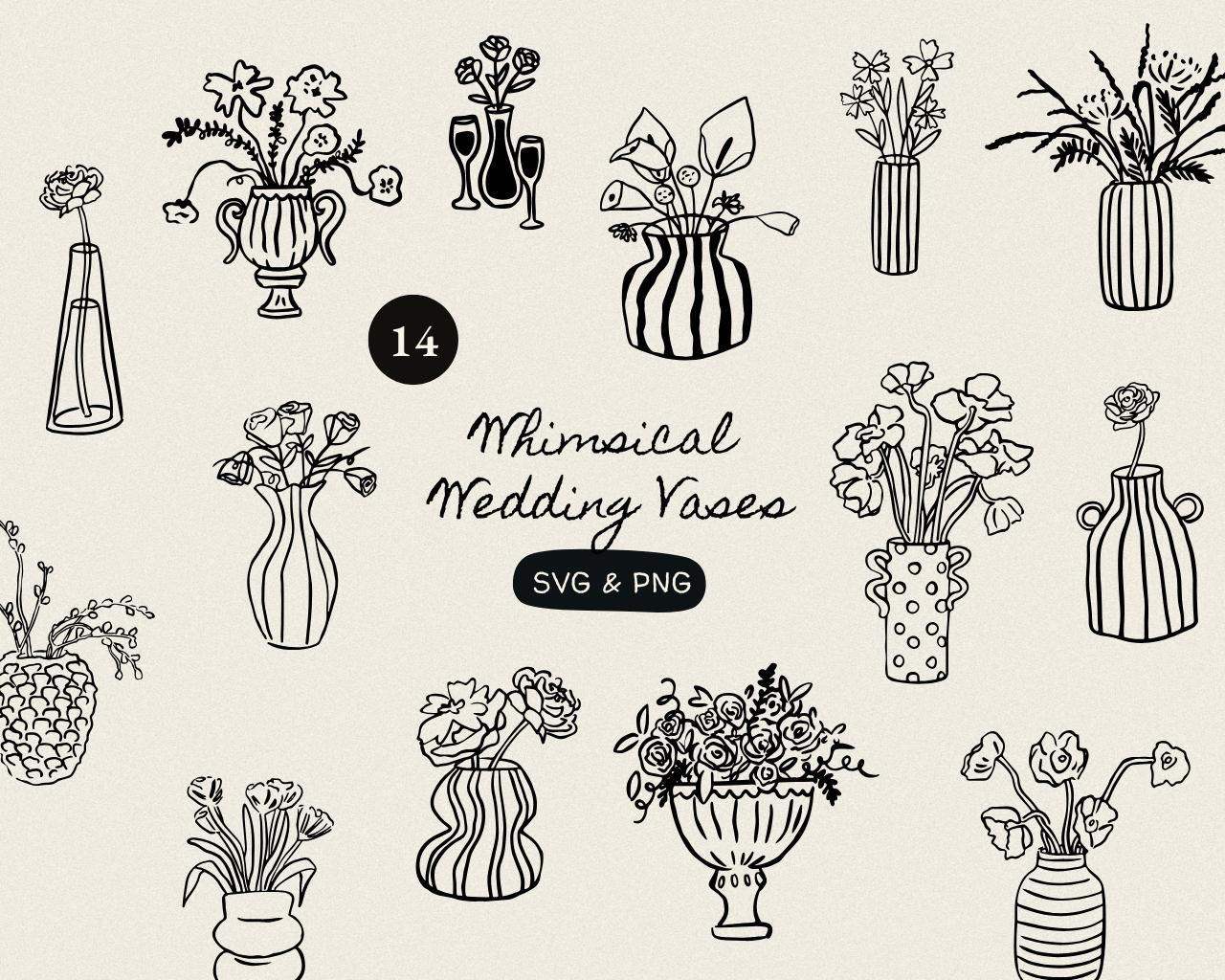 Whimsical Hand Drawn Vase Flowers Illustrations SVG PNG, Wedding Doodles,  Hand Drawn Flowers Vase Icon, Whimsical Florist Botanical Clip Art - Etsy, image size:1280x1024