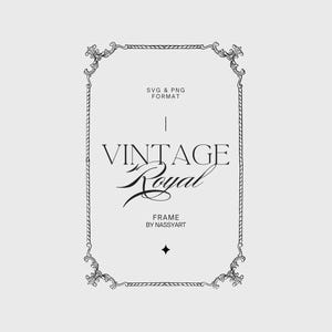 Baroque Line Art Frame SVG, Vintage Chinoiserie Line Clipart PNG, Vintage Borders, Wedding Frame, Victorian Frame, Antique Frame SVG