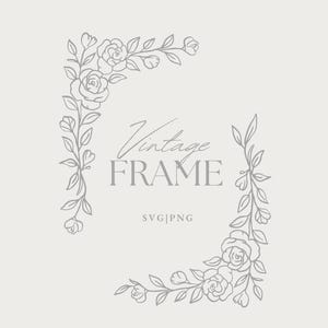 Floral grens lijntekeningen, botanische lijntekeningen SVG clipart, bruiloft bloemen, handgetekende vector bloemen en planten, wilde bloemen