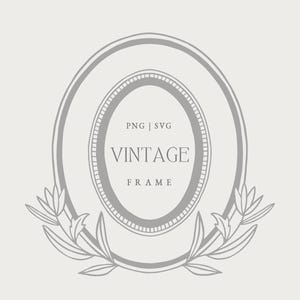 Vintage Oval Crest Frame, Floral Botanical Wedding Frame Clip Art, Oval Label Emblame Border Clipart SVG, Monogram svg, Invitation Clipart