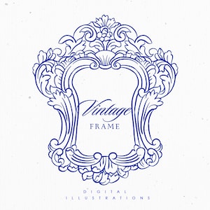 Marco vintage barroco SVG, marco antiguo victoriano, marco de boda