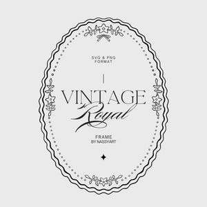 Vintage Oval Baroque Frame SVG - Wedding Border - Crest Frame Clipart - Wedding Invitation Frame - Cricut Line Art Frame - Monogram Frame