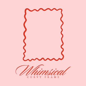 Squiggle Einladung Rahmen - Wellenförmiges Rahmen Clipart - Handgezeichnetes Hochzeit Clipart - Wellenrand