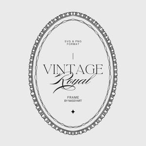 Oval Baroque Vintage Frame SVG - Wedding Border Crest Frame Clipart - Wedding Invitation Frame - Cricut Line Art Frame - Monogram Frame