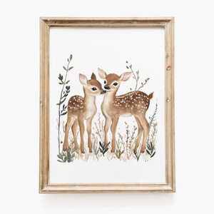Fawn Wall Art, Woodland Nursery Decor, Baby Deer Printable, Digital Download, Nature-Inspired Kids Room Art, Whimsical Animal Poster