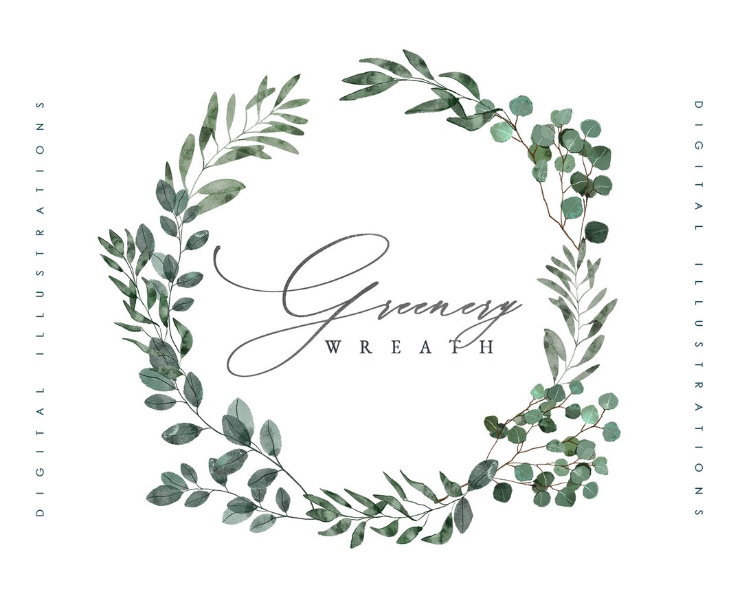 Greenery Eucalyptus Wreath - Eucalyptus Watercolor Frame Clipart ...