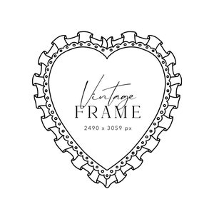 Coeur cadre SVG - jolie couronne SVG Cricut - Saint Valentin coeur cadre - monogramme svg - svg mariage - dessin au trait couronne d'amour