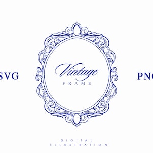 Marco vintage barroco SVG, marco antiguo victoriano, marco de boda