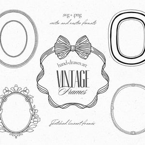 Cornice artistica della linea vintage rinascimentale barocca in formato SVG, cornici con logo Crest, cornice dello stemma di nozze PNG, logo del monogramma di nozze