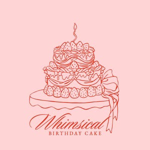 Coquette Birthday Cake SVG, Birthday Whimsical Cake One Candle Celebration Clipart, Wedding Hand Drawn Party Cake
