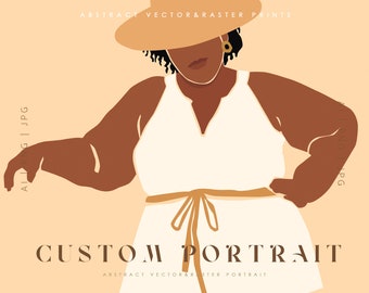 Faceless Portrait Custom Abstract Family Friend Personalized Portrait Digital portrait from photo