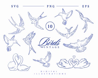 10 Line Art Birds Collection - Bird svg, Minimalist Bird, Bird Wall Art, Home Decor,Bird Line Art,Line art Print,Bird Line clipart