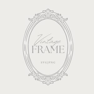 Baroque Vintage Line Art Frame SVG - Wedding Crest Clipart - Renaissance - Wedding Invitation Frame - Cricut Line Art Frame - Monogram Frame