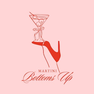 Bicchiere da Martini con fiocco di nastro SVG Clipart, Clipart di celebrazione, brindisi alla salute SVG, icona di invito all'addio al nubilato