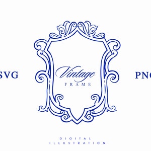 Baroque Vintage Frame SVG, Victorian Old Frame, Wedding Frame