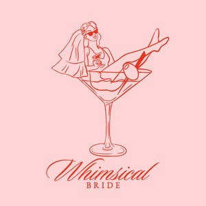 Braut im Martini Glas SVG PNG, Cocktail Mädchen, wunderliche Hochzeit Clipart Einladung, Feier-Party, Bachelorette, wunderliche Clipart